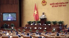 Tiếp tục Kỳ họp thứ hai, Quốc hội khóa XV, sáng 29/10/2021, Quốc hội thảo luận trực tuyến về dự án Luật Kinh doanh bảo hiểm (sửa đổi). Ảnh: Doãn Tấn/TTXVN