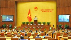 Quang cảnh Quốc hội thảo luận trực tuyến về dự án Luật Điện ảnh (sửa đổi) chiều 28/10/2021. Ảnh: Minh Đức/TTXVN.