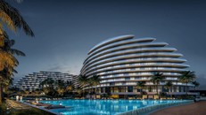 Kiến trúc khách sạn mô phỏng hình cánh sóng.