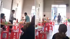 Hình ảnh vụ việc được các thực khách khác ghi lại và đăng tải lên mạng xã hội.