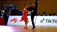 Cặp đôi Nguyễn Đoàn Minh Trường-Đặng Thu Hương. (Ảnh: An Thành Đạt/TTXVN) 