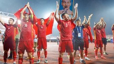 U23 Việt Nam đã không giấu được niềm vui, niềm hạnh phúc sau tấm HCV SEA Games. (Ảnh: Hải An/Vietnam+)