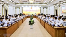 Quang cảnh buổi làm việc. (Ảnh: Hồng Giang/TTXVN)