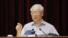 Tổng Bí thư Nguyễn Phú Trọng, Trưởng Ban Chỉ đạo Trung ương về phòng, chống tham nhũng, tiêu cực phát biểu chỉ đạo Hội nghị toàn quốc tổng kết 10 năm công tác đấu tranh phòng, chống tham nhũng, tiêu cực giai đoạn 2012 - 2022. Ảnh: Phương Hoa/TTXVN 