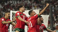 Maroc là đội gây bất ngờ nhất ở vòng 1/8 khi tiễn Tây Ban Nha về nước. (Nguồn: AFP) 