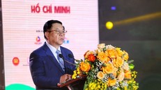 Ông Nguyễn Trọng Nghĩa, Bí thư Trung ương Đảng, Trưởng Ban Tuyên giáo Trung ương phát biểu. (Ảnh: Tuấn Đức/TTXVN)