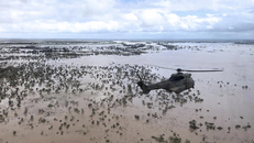 Một chiếc trực thăng Oryx đã bị bắn ở Goma. (Nguồn: AFP)