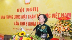 Bà Trương Thị Mai, Ủy viên Bộ Chính trị, Thường trực Ban Bí thư, Trưởng Ban Tổ chức Trung ương phát biểu. (Ảnh: TTXVN)