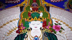 Khai mở bức tranh phật lớn nhất Việt Nam