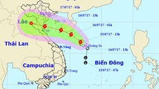 Hướng di chuyển của bão số 2. Ảnh: Trung tâm dự báo Khí tượng Thủy văn Trung ương. 