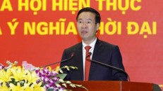 Đồng chí Võ Văn Thưởng, Trưởng Ban Tuyên giáo Trung ương phát biểu khai mạc. Ảnh: Văn Điệp - TTXVN