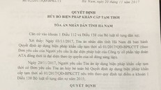 Hủy quyết định phong tỏa Công ty Cổ phần phát triển Hà Nam