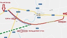 Bản đồ tuyến tránh Thị xã Cai Lậy và tuyến giả định. Tác giả: Bảo An