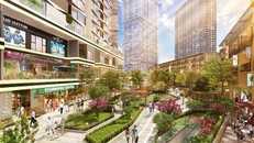  Mặt trong shophouse khối đế The Matrix One view nội khu xanh mướt với rất nhiều tiện ích hấp dẫn.