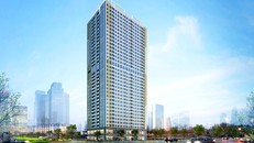 Phối cảnh dự án Nhà ở xã hội do cty Hòa Bình xây dựng tại Lĩnh Nam, Hoàng Mai, Hà Nội.