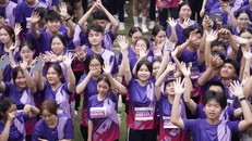 Sinh viên ĐH Ngân hàng tham gia Bước chạy sống khỏe.