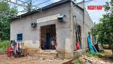 Căn nhà gia đình bà Liên bị đập phá. Ảnh: Xuân Thời