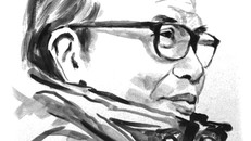 Ký họa chân dung nghệ sỹ Đan Thiết Thụ của họa sỹ Lê Đạt.