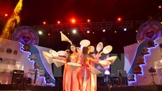 Tiết mục Múa của đoàn lưu học sinh Việt Nam tham gia tại lễ hội. (Ảnh: Phan Minh Hưng/TTXVN)