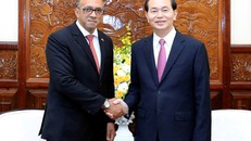 Chủ tịch nước Trần Đại Quang tiếp Đại sứ Cuba. Ảnh: TTXVN