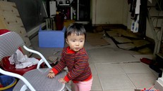 Hiện trạng căn nhà bị sụt nền nghiêm trọng