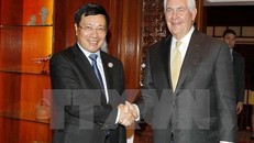 Phó Thủ tướng, Bộ trưởng Ngoại giao Phạm Bình Minh tiếp Bộ trưởng Ngoại giao Hoa Kỳ Rex Tillerson.