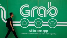 Bên ngoài văn phòng của Grab tại Singapore. Ảnh: Reutes