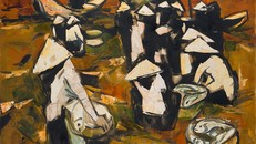 Bức tranh Chợ cá của Phạm Lực