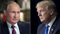 Tổng thống Nga Vladimir Putin (trái) và Tổng thống Mỹ Donald Trump