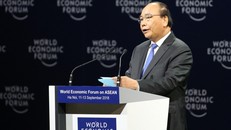 Thủ tướng Chính phủ Nguyễn Xuân Phúc phát biểu tại Phiên khai mạc. (Ảnh: Tuấn Anh)