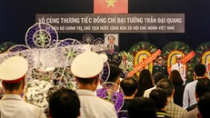 Lễ viếng linh cữu Chủ tịch nước Trần Đại Quang tại Nhà Tang lễ Quốc gia sáng nay. Ảnh: AFP