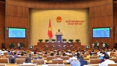 Quốc hội thông qua Nghị quyết sửa đổi, bổ sung Nghị quyết số 81/2014/QH13 ngày 21/11/2014 của Quốc hội về việc thi hành Luật Tổ chức Tòa án nhân dân. (Ảnh: Phương Hoa/TTXVN)