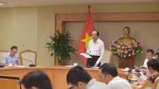 Bộ trưởng, Chủ nhiệm VPCP Mai Tiến Dũng, Tổ trưởng Tổ công tác của Thủ tướng phát biểu tại cuộc làm việc. Ảnh: VGP/Nhật Bắc