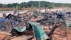 Hiện trường vụ nổ rạng sáng 16/6, tại dự án KN Paradise Cam Ranh. Ảnh: An Bình.