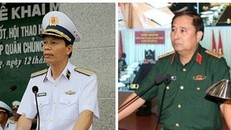 Từ trái qua, Chuẩn Đô đốc Hải quân Nguyễn Trọng Bình và Trung tướng Phùng Sĩ Tấn, Tư lệnh Quân khu 2 cùng được bổ nhiệm làm Phó Tổng tham mưu trưởng.