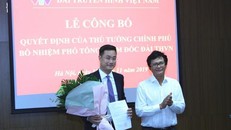 Lễ công bố quyết định bổ nhiệm đối với ông Lê Ngọc Quang (trái). Ảnh: vtv.vn