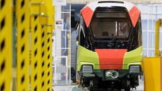 Đoàn tàu đường sắt đô thị Nhổn-ga Hà Nội mới đây đã được ra mắt tại nhà máy lắp ráp của Tập đoàn Alstom. (Ảnh: Ban Quản lý dự án đường sắt đô thị Hà Nội cung cấp)