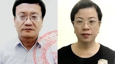 Bị can Nguyễn Quang Vinh và Diệp Thị Hồng Liên. Ảnh: Bộ Công an.