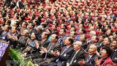 Các đại biểu dự phiên khai mạc Đại hội. (Nguồn: TTXVN) 