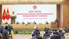 Hội nghị tập trung phân tích, đánh giá kết quả thực hiện nhiệm vụ chính trị năm 2021. Ảnh: VGP