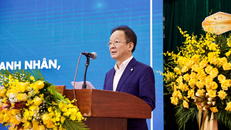 Doanh nhân Đỗ Quang Hiển, Chủ tịch Ban Điều hành CLB Cựu sinh viên Doanh nhân ĐHQGHN phát biểu tại sự kiện