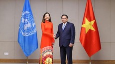 Thủ tướng Chính phủ Phạm Minh Chính cảm ơn LHQ đã đồng hành cùng Việt Nam - Ảnh: VGP/Nhật Bắc