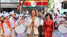 Tổng Giám đốc UNESCO Audrey Azoulay dự lễ khai giảng tại trường THCS Ngô Sĩ Liên