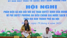 Chủ tịch Ủy ban MTTQ Việt Nam TP Nguyễn Lan Hương phát biểu tại hội nghị