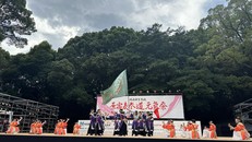 Đội múa Nakama Yosakoi trình diễn tại sân khấu công viên Yoyogi