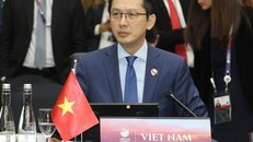 Thứ trưởng Bộ Ngoại giao Đỗ Hùng Việt tham dự Hội nghị. (Ảnh: Hữu Chiến/TTXVN)