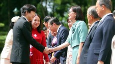 Phó Chủ tịch nước Võ Thị Ánh Xuân chủ trì Lễ đón Hoàng Thái tử Nhật Bản Akishino và Công nương Kiko. Ảnh: TTXVN 