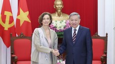 Tổng Bí thư Tô Lâm tiếp Tổng Giám đốc UNESCO Audrey Azoulay. (Ảnh: Thống Nhất/TTXVN)