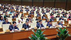 Đại biểu Quốc hội biểu quyết thông qua Luật Dữ liệu. Ảnh: Văn Điệp