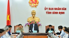 Thủ tướng Nguyễn Xuân Phúc và đoàn công tác Chính phủ làm việc với lãnh đạo chủ chốt tỉnh Bình Định. Ảnh: VGP/Quang Hiếu